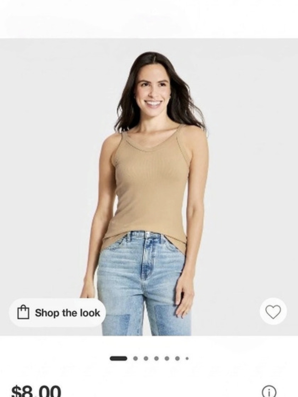 Universal Thread Women's Small Vintage Cami Tank Top [Tan & Black]